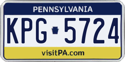 PA license plate KPG5724