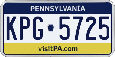 PA license plate KPG5725