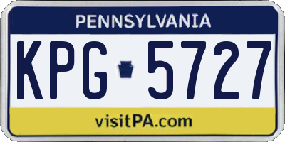 PA license plate KPG5727