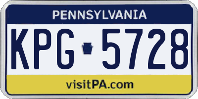 PA license plate KPG5728