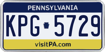 PA license plate KPG5729