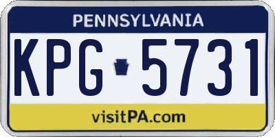 PA license plate KPG5731