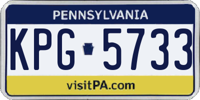 PA license plate KPG5733