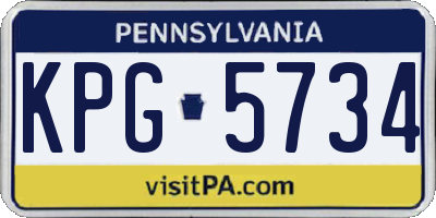 PA license plate KPG5734