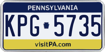 PA license plate KPG5735