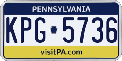 PA license plate KPG5736