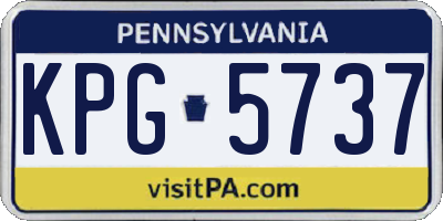 PA license plate KPG5737