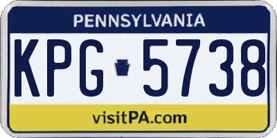 PA license plate KPG5738