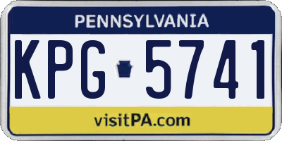 PA license plate KPG5741