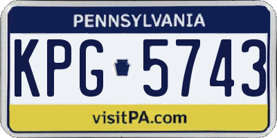 PA license plate KPG5743