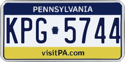 PA license plate KPG5744