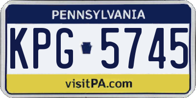 PA license plate KPG5745
