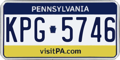 PA license plate KPG5746
