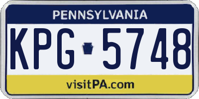 PA license plate KPG5748