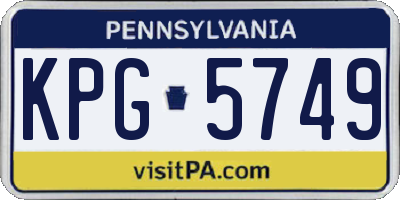 PA license plate KPG5749