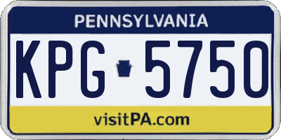PA license plate KPG5750