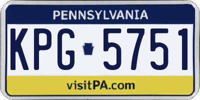 PA license plate KPG5751