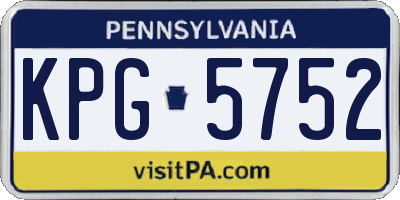 PA license plate KPG5752
