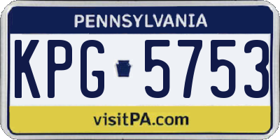 PA license plate KPG5753