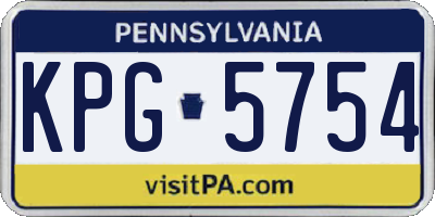 PA license plate KPG5754