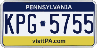 PA license plate KPG5755