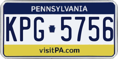 PA license plate KPG5756