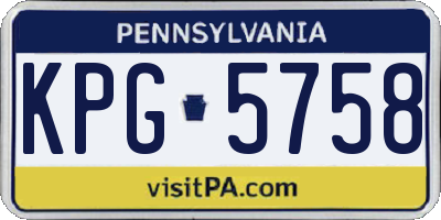 PA license plate KPG5758
