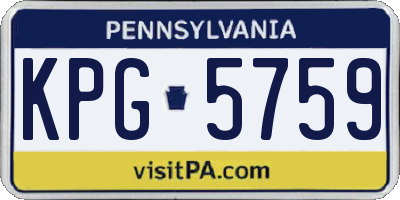PA license plate KPG5759