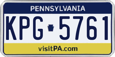 PA license plate KPG5761