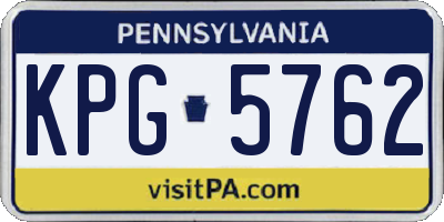 PA license plate KPG5762