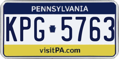 PA license plate KPG5763