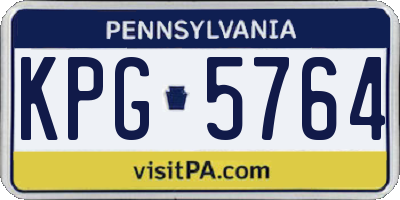 PA license plate KPG5764