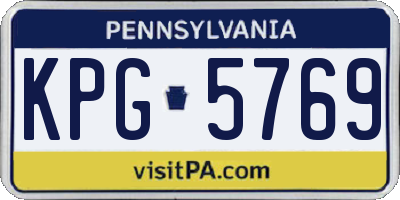 PA license plate KPG5769