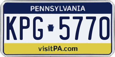 PA license plate KPG5770