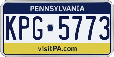 PA license plate KPG5773
