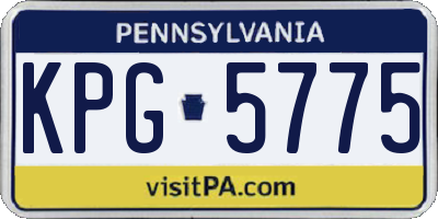 PA license plate KPG5775