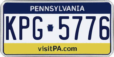 PA license plate KPG5776