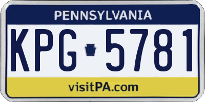 PA license plate KPG5781