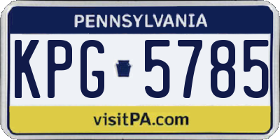 PA license plate KPG5785