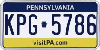 PA license plate KPG5786