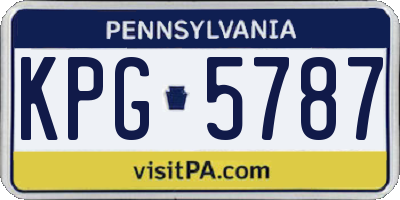 PA license plate KPG5787
