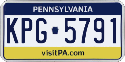 PA license plate KPG5791