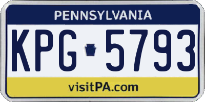 PA license plate KPG5793