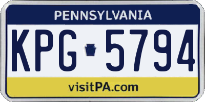PA license plate KPG5794