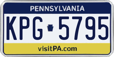 PA license plate KPG5795