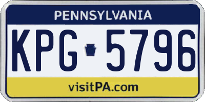 PA license plate KPG5796