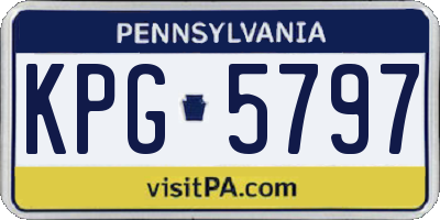 PA license plate KPG5797