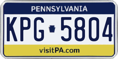 PA license plate KPG5804