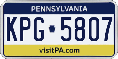 PA license plate KPG5807