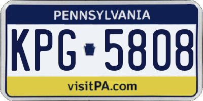 PA license plate KPG5808